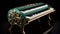 Exquisite Green Piano With Opulent Ornamentation