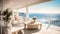 An exquisite image of an elegant seaside terrace,