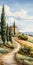 Exquisite Italian Farmhouse: A Historical Illustration In Oil Painting