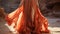 Exquisite Long Orange Chiffon Dress: Stunning Maxi Skirt Product Shot