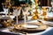exquisite luxurious table setting for a celebration