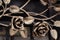 Exquisite metal gate decorations, wrought iron roses