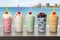 An exquisite milkshakes isolated on a picturesque summer scene