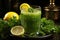 Exquisite and nutritious vibrant green smoothie with fresh and wholesome ingredients