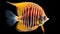 Exquisite Orange Striped Angel Butterfly Fish With Stunning Details