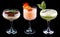 Exquisite original cocktails on a black background