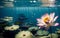 The Exquisite Pink Lotus Blossom Submerged in Tranquility