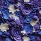 Exquisite purple paper flowers with white stems in swirling relief sculpture (tiled)
