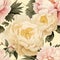 Exquisite Realism: Vector Peony Flower Pattern With Meticulous Detail