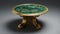 Exquisite Renaissance Coffee Table With Gold Plated Ornate Design