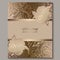 Exquisite royal luxury wedding invitation, gold floral background with frame and place for text, lacy foliage made of roses or