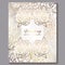 Exquisite royal luxury wedding invitation, gold on white background with frame and place for text, lacy foliage made of roses or