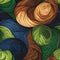 Exquisite seamless image of colored swirls with lush textures (tiled
