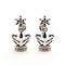 Exquisite Silver Crown Earrings With Luminous 3d Engravings