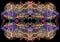 Exquisite sophisticated abstract ornate pattern, orange pink blue purple gradient color lines. Pattern is isolated