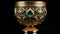 Exquisite Soviet Lens Style Gold Goblet With Green Stones
