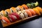 Exquisite Sushi Roll Platter. Scrumptious Japanese Cuisine for Satisfying Your Cravings