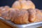 Exquisite traditional pan de muerto or bread of dead with bottom of bread of dead