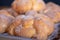Exquisite traditional pan de muerto or bread of dead with bottom of bread of dead