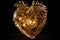 Exquisite Transparent golden heart. Generate Ai