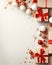 Exquisite Treasures: A Festive Display of Red Bows, White Balls