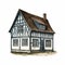 Exquisite Tudor Style House Illustration In Danish Golden Age Style