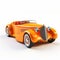 Exquisite Vintage Convertible Orange Vehicle In Zbrush Style