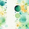 Exquisite watercolor design with colorful dots and delicate washes (tiled