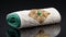 Exquisite White And Gold Roll With Emerald And Gold Accents