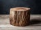 Exquisite Wooden Stool with Natural Stump Detailing: An Unparalleled Touch of Rustic Elegance