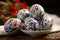 Exquisitely Decorated Easter Eggs in a Variety of Colors on a Captivating and Lively Background