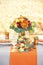 Exquisitely decorated table for two. Autumn themed table setting