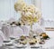 Exquisitely decorated wedding table setting