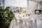 Exquisitely decorated wedding table setting