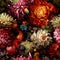 Exquisitely hand drawn vibrant floral seamless pattern with a stunning array of colors