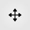 Extend, Resize, Enlarge Arrow Icon. Cursor drag icon in line design style