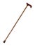 Extendable walking cane with wooden handle cutout