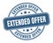 extended offer stamp. extended offer round grunge sign.