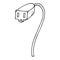 Extension cord icon. Vector of an electrical extension cord. Hand drawn