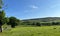 Extensive fields, dry stone walls, and farms in, Mankinholes, Bank, Todmorden, UK