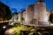 Exterior of Angers Castle at night , Angers city