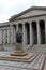 Exterior architecture and statue of historic US Department of Treasury Building, Washington, DC, 2016