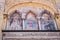 Exterior of the cathedral, murals of Santa Catalina, Saint Iscle and Santa Victoria, Cordoba, Spain Saint Iscle and Santa Victori