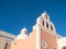 Exterior of the Church of the Immaculate Conception in Santorini Greece