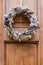 Exterior decoration on the door. decorative wreath from models of tools