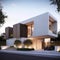 Exterior decoration minimalist house modern, Modern interior design,AI generated