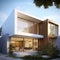 Exterior decoration minimalist house modern, Modern interior design,AI generated