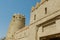 Exterior and entrance gate of the Al Jahili Fort in Al Ain, Abu Dhabi, United Arab Emirates