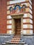 Exterior Entrance With Icons, Church at 1695 Sinaia Eastern Orthodox Monastery, Romania.