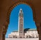 Exterior of the famous Hassan II Mosque at the coast of Casablanca in Morocco